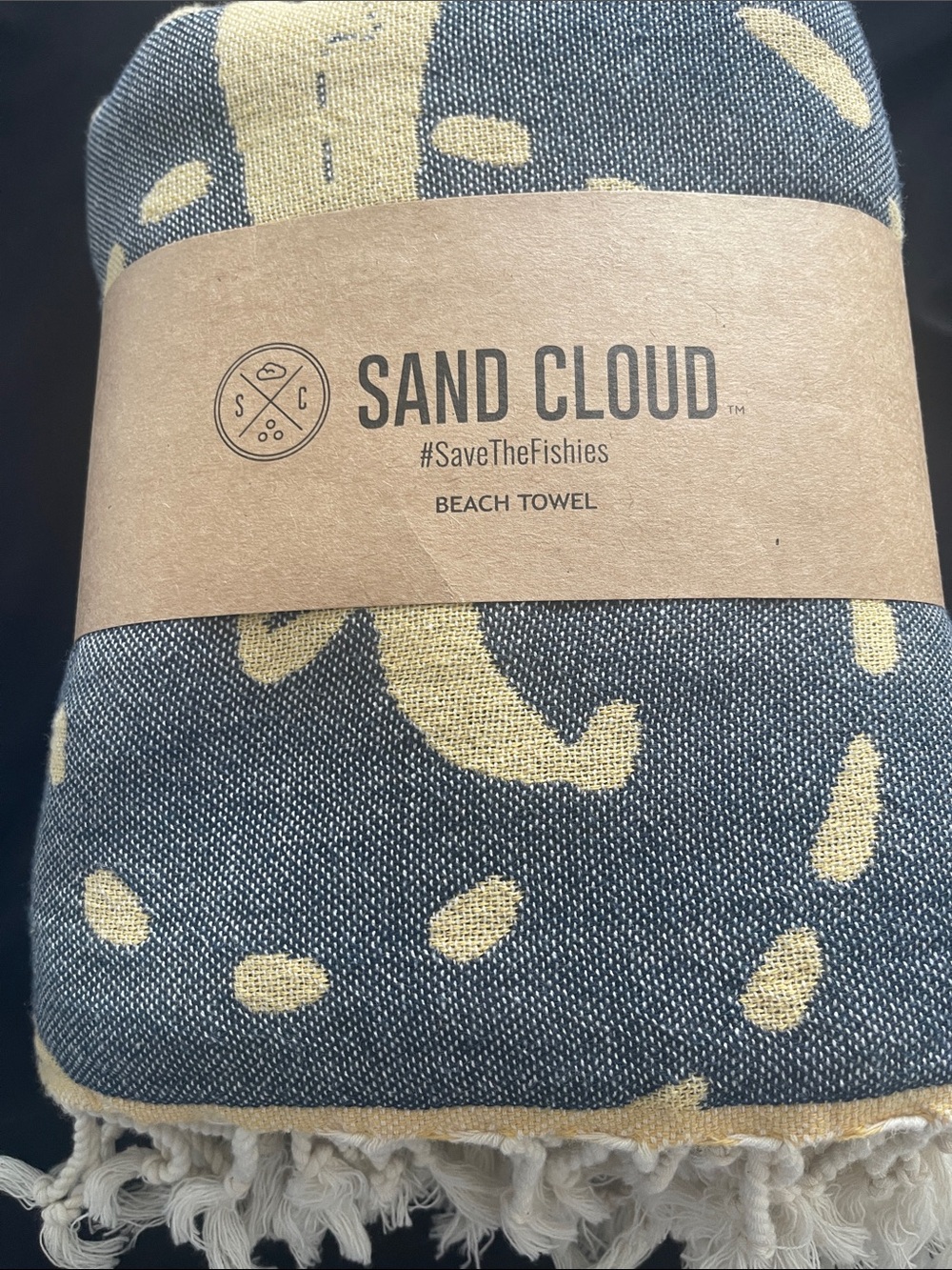 Sand Cloud Shiver Discovery Organic Turkish Cotton Beach Towel 51x70 Shark Print